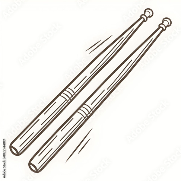 Obraz wooden drum sticks on white background