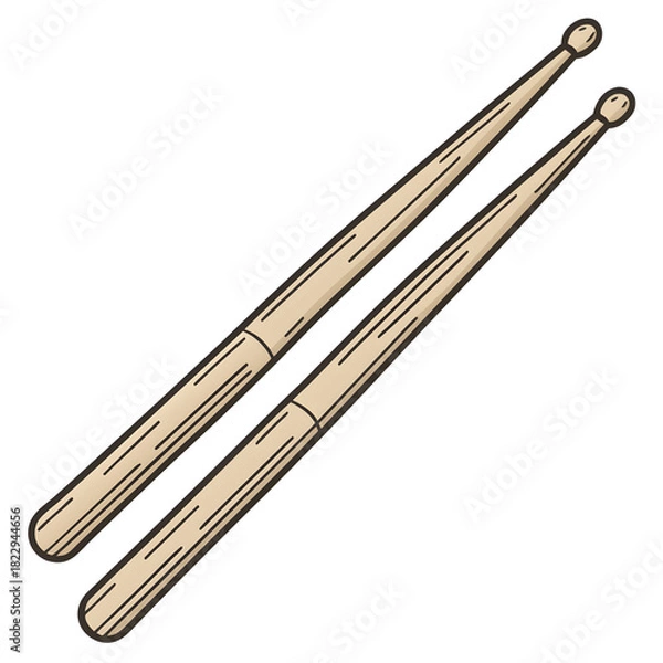 Obraz wooden drum sticks on white background