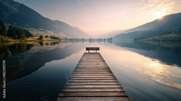 Obraz sunset over lake