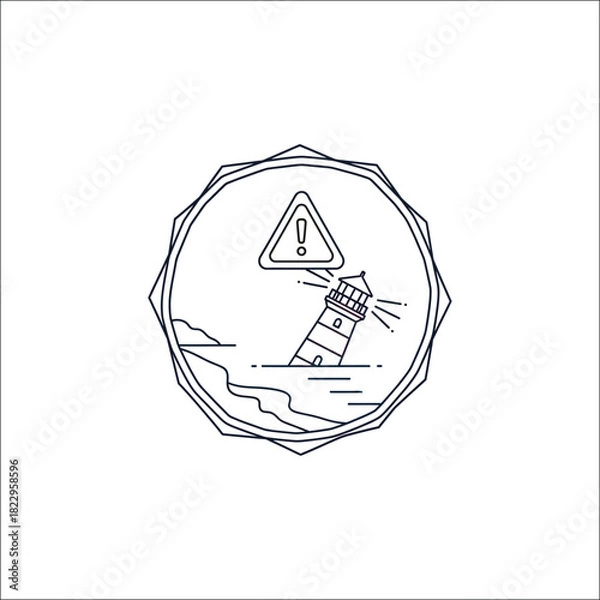 Fototapeta Coastal flood advisory warning banner design