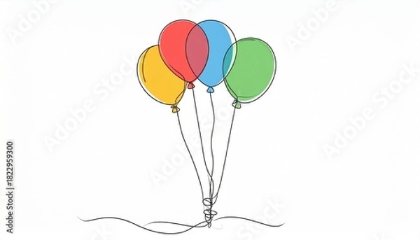 Fototapeta Colorful Balloons on White Background.