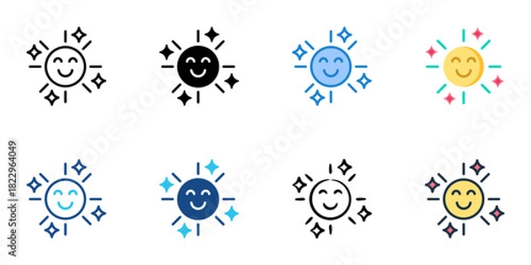 Obraz Positivity icon set multiple style collection vector illustration 
