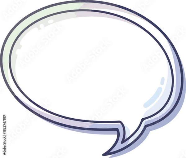Fototapeta Oval speech bubble with a dualline border and rounded corners suggesting cartoon or comic style