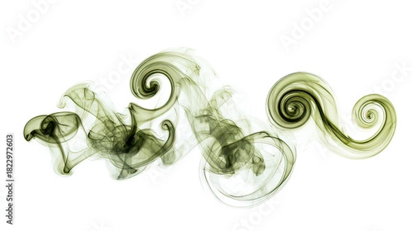 Obraz Whimsical Smoke Curls Forming Artistic Spiral Shapes on Transparent Background