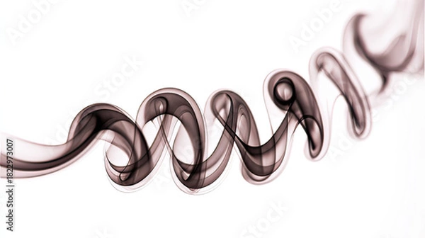 Obraz Whimsical Smoke Curls Forming Artistic Spiral Shapes on Transparent Background