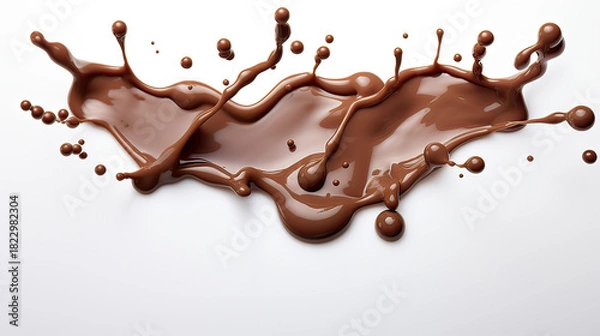 Obraz Milk Chocolate Pieces Falling with Small Drips of Melted Chocolate on Transparent Background