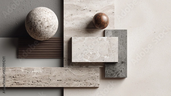 Obraz A white marble sits on a gray surface