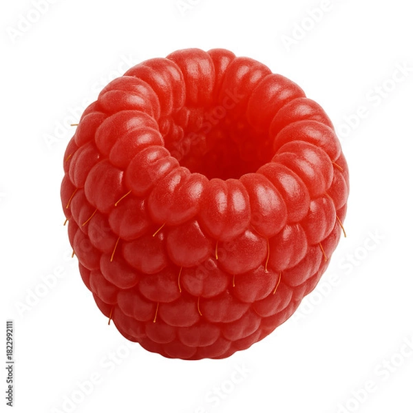 Obraz Fresh and Juicy Raspberry Isolated on White Background