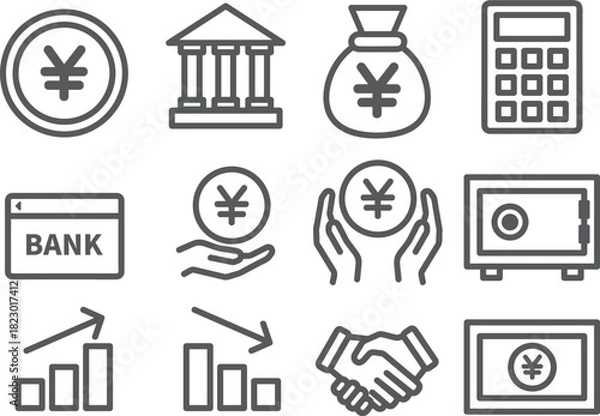 Fototapeta 金融関連アイコンセット