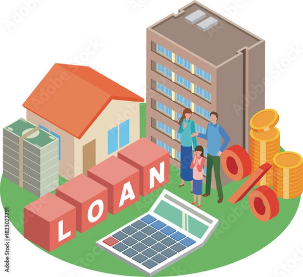 Obraz 住宅ローンのイメージイラスト