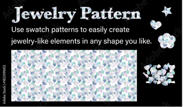 Obraz ジュエリーパターン　〜スウォッチのパターンを使って、ジュエリーのような要素を好きな形で簡単作成〜