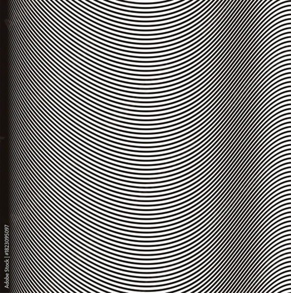 Fototapeta Dense striped texture with a wavy shape.