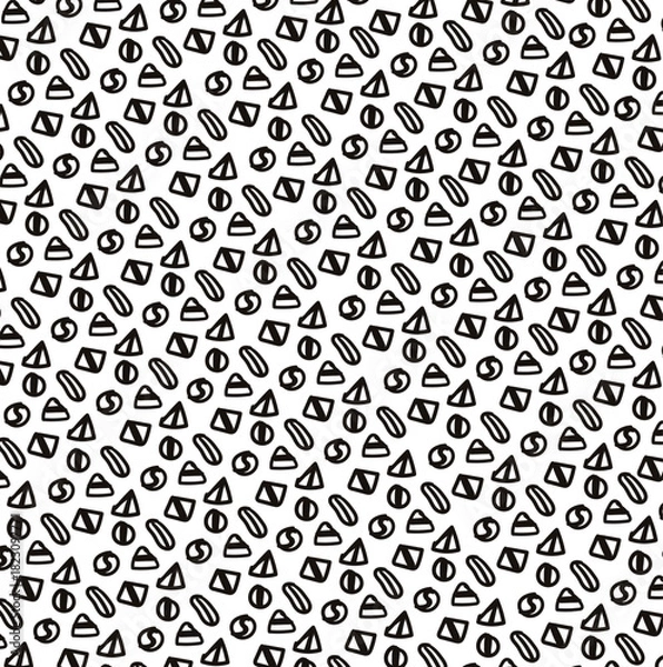 Fototapeta Small figures with lines inside that cross out the overall shape.