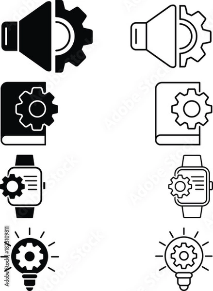 Obraz System Settings and Device Management Icons Collection
