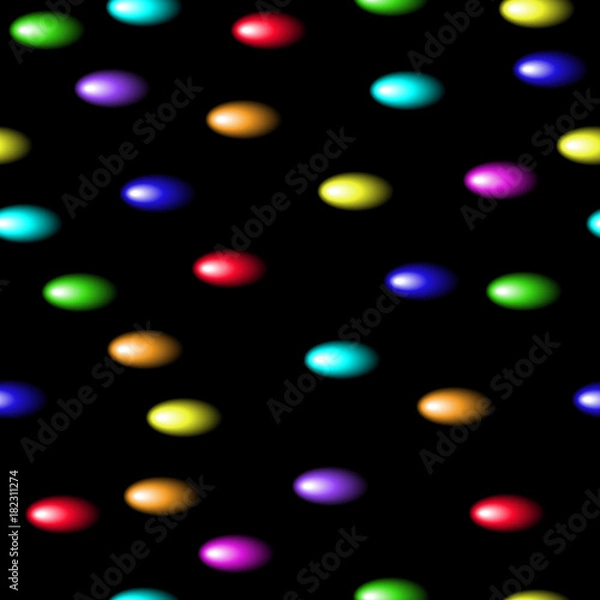 Obraz Colorful M&M's candy, cheerful spots seamless vector background.