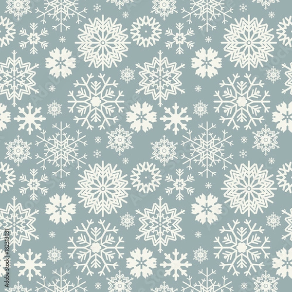 Obraz Vector seamless pattern with snowflakes