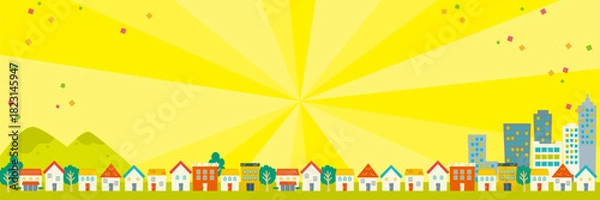 Obraz Illustrated cityscape background