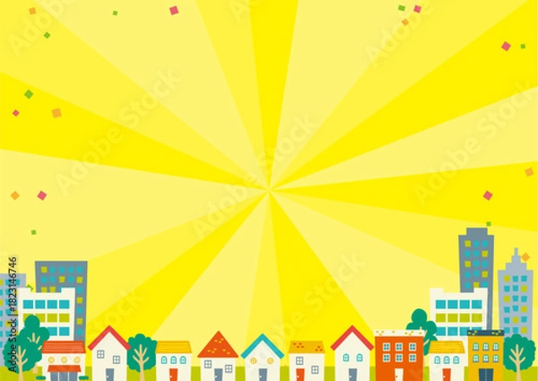 Obraz Illustrated cityscape background