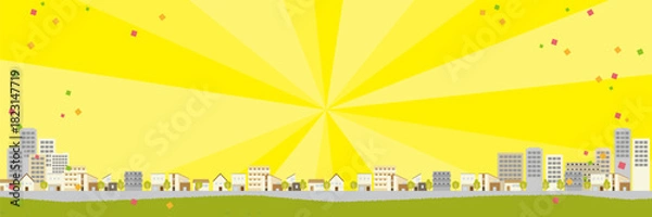 Obraz Illustrated cityscape background