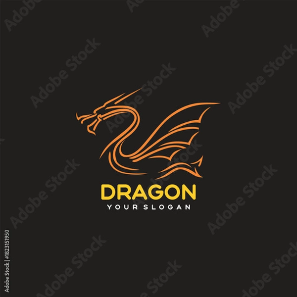 Fototapeta vector logo dragon