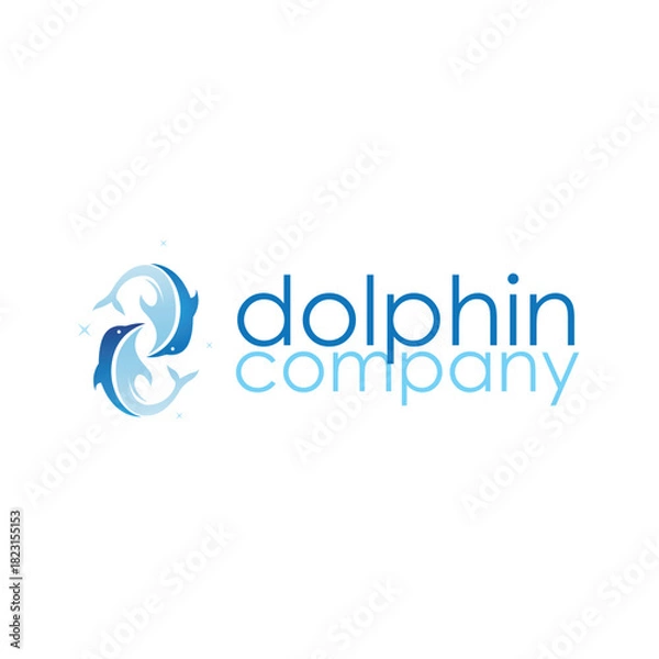 Obraz simple design open sea animal dolphin logo with simple sea dolphin concept illustration template