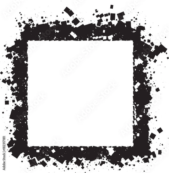 Fototapeta Abstract grunge style black square frame for your design.