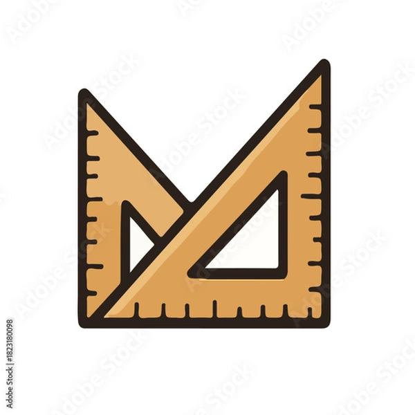 Obraz A triangular set square used for creating accurate angles and lines in architectural drafting.