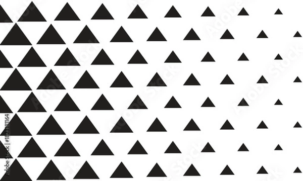 Fototapeta  abstract geometric black and white hipster fashion design print halftone triangle pattern