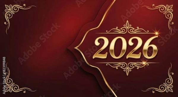 Obraz Red Gold Elegant Frame 2026