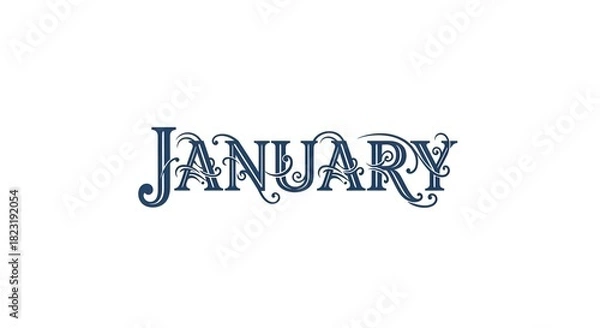 Obraz Elegant January Text Design