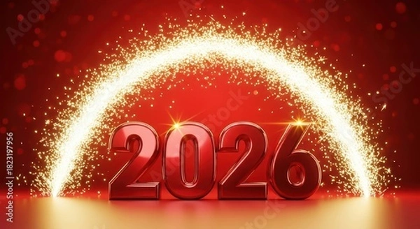 Obraz Red Glitter Arc Glow 2026