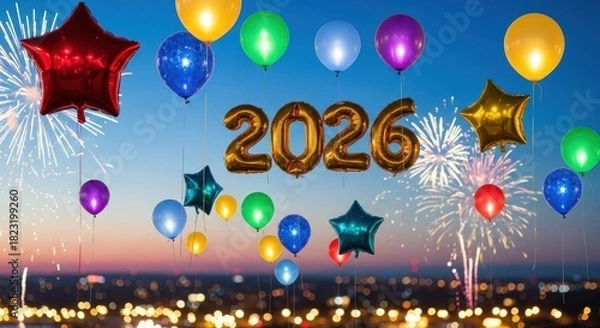 Obraz Colorful Balloon Sky 2026 Celebration