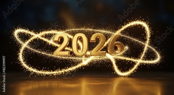 Obraz Sparkling Light Trail Forming 2026 Design