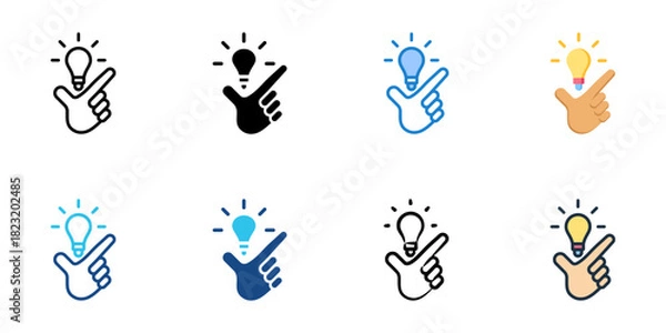 Obraz Resourcefulness icon set multiple style collection vector illustration 
