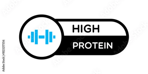 Fototapeta Vector High Protein Label on White Background
