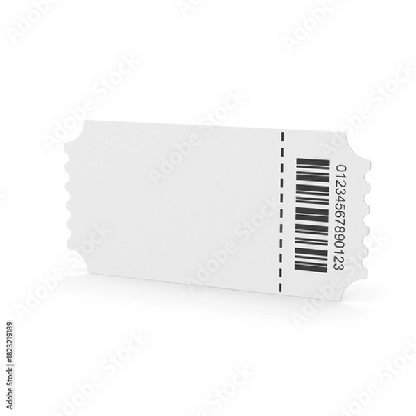 Obraz White Ticket with Barcode Stripe