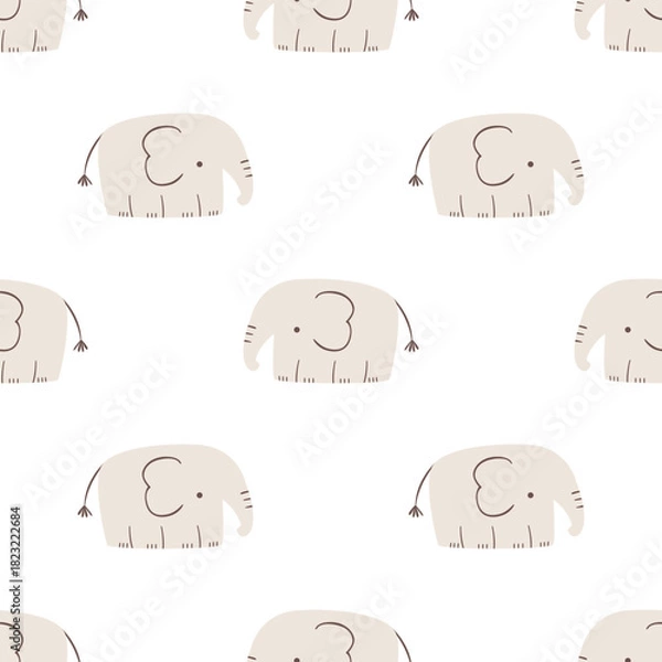 Fototapeta elephant seamless pattern design for background, wallpaper, fabric, textile design, card, wrapping paper, notebook, carpet, diary cover, blanket, blanket for kids, tile design, decorative, and etc.
