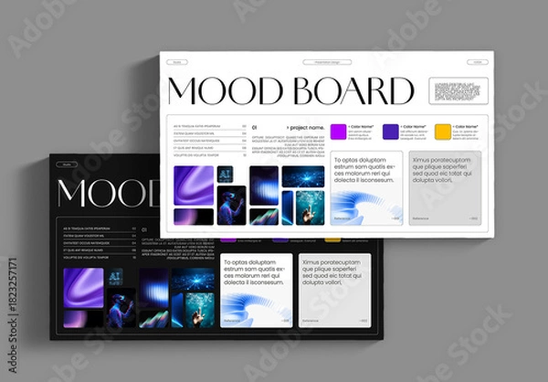 Obraz Mood Board Template Creative Branding & Aesthetic Visual Collage Layout