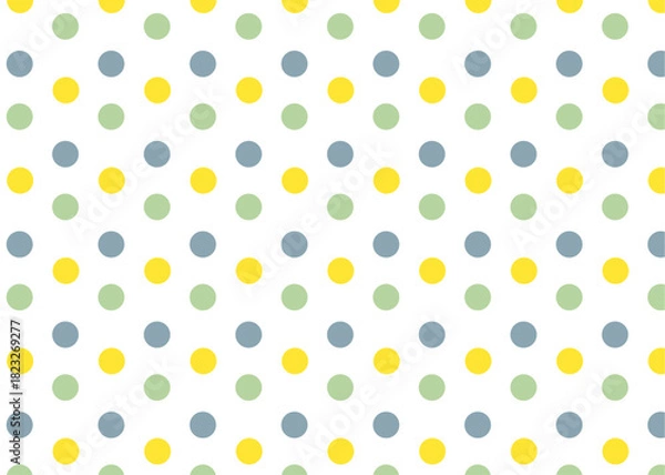 Obraz 水玉 パターン シンプルな黄色とブルーのドット柄の背景 壁紙素材 透過