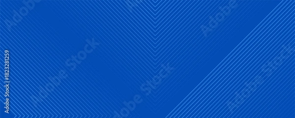 Fototapeta Abstract glowing geometric lines dark blue gradient background. Elegant shiny blue square curves pattern. Modern futuristic graphic. Perfect for posters, banners, brochures and modern art.