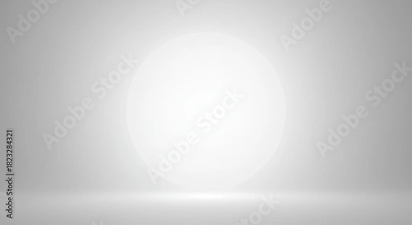 Fototapeta Ethereal, pure white void illuminated by a faint glow. Minimalist conceptual background design for science, spirituality, or modern art concepts ,conceptual ,minimalism ,void