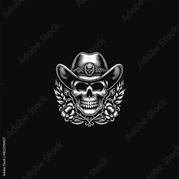 Obraz Skull hat logo vector icon illustration