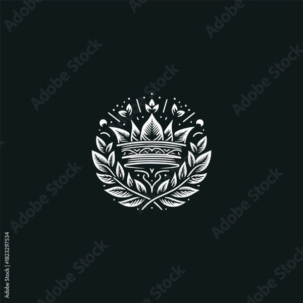 Obraz Crown logo vector icon illustration