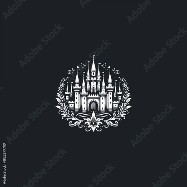 Obraz Castle logo vector icon illustration