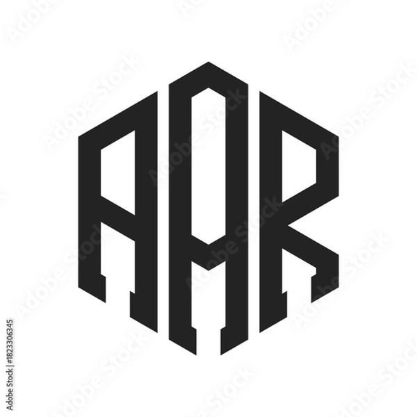 Obraz AAR Logo Design. Initial Letter AAR Monogram Logo using Hexagon shape