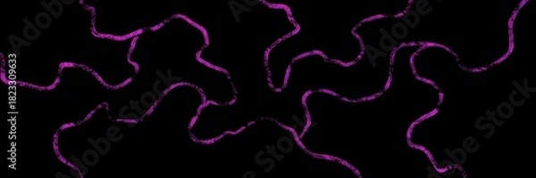 Fototapeta Minimal magenta neon line creatures seamless pattern, sparse organic forms