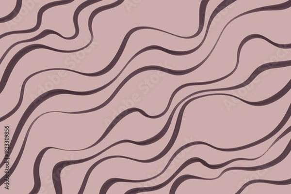 Fototapeta Creamy beige and lavender wavy seamless pattern, dreamy soft abstract texture for romantic branding and baby products