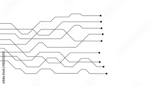 Fototapeta Abstract futuristic circuit board Illustration, Circuit board with various technology elements. Circuit board pattern for technology background. Vector illustration