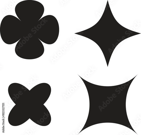 Obraz Abstract geometric shapes collection on white, vector illustration for design elements, graphic resources.