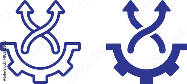 Fototapeta gears, arrows, mechanical symbols, abstract geometric shapes, technological icons, engineering design elements